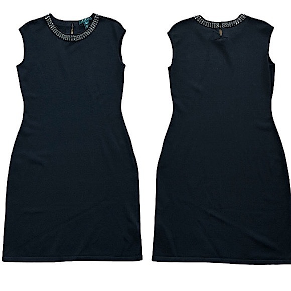 Ralph Lauren Formal Rhinestone Neckline Cocktail Dress - Picture 4 of 15